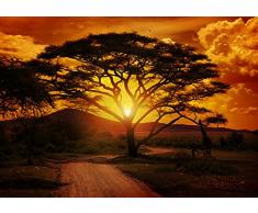 Türtapete Afrika Sonnenuntergang Tapete Tür Türaufkleber Türbild Aufkleber