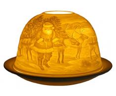 Himmlische Düfte Geschenkartikel GmbH Knecht Ruprecht Windlicht, Porzellan, Weiss, 12x12x8 cm