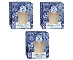 Pack von 3 Classic Leinen Votiv Kerzen