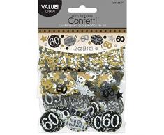 amscan 360188 Konfetti 60 Silver & Gold