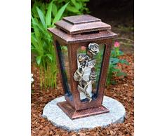 Garten Paradies Handmade Grabkerze Grablampe Grableuchte Grabdekoration Grablicht + Kerze Gratis