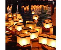 Bluelover 10Pcs Wasser Schwimmende Kerze Halter wasserdichte Kerzenhalter Laterne Wollen Licht Kerze 15X15Cm