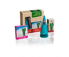 Crottendorfer Räucherkerzen Ziegenbein Set - Räucherfigur Wilma Waldmoos mit Tannenduft Räucherkerzen in Lindgrün - Made in Germany