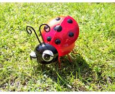 Dekofigur Metall Marienkäfer mit Magnetfuß , Gartenfigur , Metallfigur , Blechfigur , 7cm x 7cm x 8cm