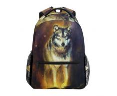 TIZORAX Rucksack, heulender Wolf, Tannenbaum, für Schule, Uni, Büchertasche, Wandern, Reisen, Rucksack für Damen und Herren, Damen, Muster 6, Einheitsgröße