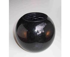 designgrab Kugel Kugelvase Grabvase aus Granit Schwedisch Black SS1 schwarz Kugelgrabvase rund