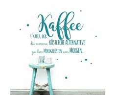 ilka parey wandtattoo-welt® Wandtattoo Wandbild Wandaufkleber Wandsticker Aufkleber Sticker Spruch Kaffee, die warme,... mit Punkten M1897 ausgewählte Farbe: *kupfer* ausgewählte Größe: *M - 50cm breit x 38cm hoch*