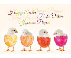 10 lustige Osterkarten im Set mit Umschlägen, liebevoll gestaltet von EDITION COLIBRI - witzige Grusskarten zu Ostern (11069)