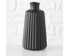 mucplants 2er Set Vase aus Porzellan 15cm und 17cm schwarz matt Blumenvase