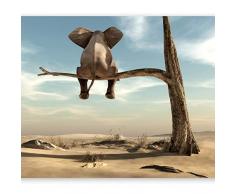 murando Fototapete Elefant auf dem Baum 350x256 cm Vlies Tapeten Wandtapete XXL Moderne Wanddeko Design Wand Dekoration Wohnzimmer Schlafzimmer Büro Flur Wüste Tier Abstrakt Natur Himmel g-B-0033-a-a