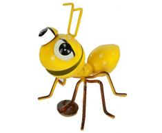 Dekofigur Metall Ameisen mit Magnetfuß , Gartenfigur , Metallfigur , Blechfigur , 7cm x 7.5cm x 8.5cm (Gelb)