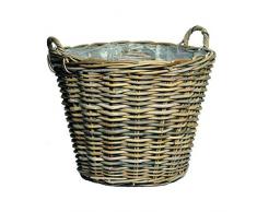 Kunert-Keramik Weidenkorb,sehr stabil,bepflanzbar,naturbelassen,39cm