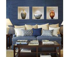 YLGG 3D Keramikvase Wandaufkleber für Kindergarten, Kinderzimmer, Schlafzimmer, Wohnzimmer usw.