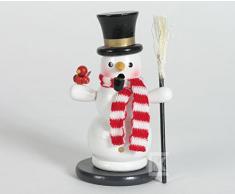 OBC Räuchermännchen Schneemann, H: 15 cm, weiss, handbemalt im Erzgebirgestil