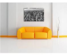 New York Skyline black and white Format: 120x80 cm auf Leinwand, XXL riesige Bilder fertig gerahmt mit Keilrahmen, Kunstdruck auf Wandbild mit Rahmen, günstiger als Gemälde oder Ölbild, kein Poster oder Plakat