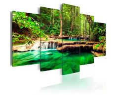 murando - Bilder 200x100 cm Vlies Leinwandbild 5 TLG Kunstdruck modern Wandbilder XXL Wanddekoration Design Wand Bild - Wasserfall Natur Landschaft c-B-0036-b-n