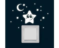 Leuchtstern Sterne fluoreszierend Leuchtsterne Wandtattoo Wandsticker Wandaufkleber M1358