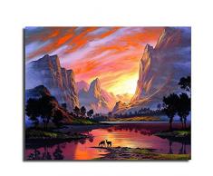 Hagreat Malen nach Zahlen Kits 16 x 20 Zoll Leinwand DIY Ölgemälde für Kinder, Studenten, Erwachsene Anfänger mit Pinsel und Acrylpigment (ohne Rahmen)