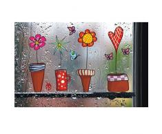 Zerama Flower Butterfly Sticker/Window Glass Wall deko frühling Decor Wall Sticker Set Fairy Garden for Childreneds fensterbilder Wall Tattoo Living Room Flower