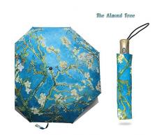 Brand Folding Umbrella Weiblich Winddicht Van Gogh Ölgemälde Regenschirm Regen Frauen Regenschirme China Mandeln