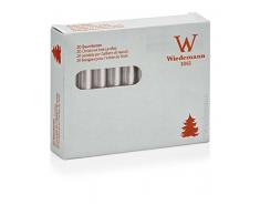 20er silberne Baumkerzen (580802.27) silber lackiert 13 x 96 mm Weihnachtsbaumkerzen