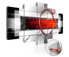 murando Acrylglasbild Abstrakt 200x100 cm 5 Teilig Wandbild auf Acryl Glas Bilder Kunstdruck Moderne Wanddekoration - rot weiß Kreis a-A-0052-k-n