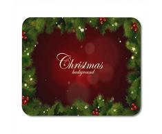 Mauspads Urlaub Grüner Kranz Weihnachten Rote Girlande Baum Familie Santa Mauspad für Notebooks, Desktop-Computer Matten Büromaterial