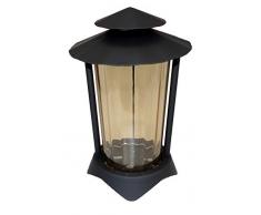 Grablaterne, Grablampe, Grablicht, aus Stahl mit Erdanker 2499 (Black)