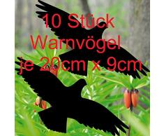 10 Stück 20cm schwarz Vogel Aufkleber die cut Tattoo Warnvögel Fenster Schutz Deko Folie