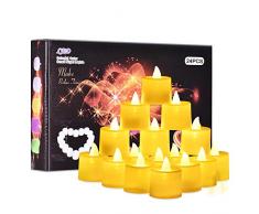 Herefun LED Kerzen, 24 LED Teelichter Kerzen Kerze Lichter LED Flammenlose Kerzen für Weihnachten, Weihnachtsbaum, Ostern, Hochzeit, Party - Warmweiß