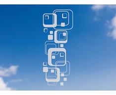 GRAZDesign 980289_30 Fenstertattoo Retro Quadrate | Glasdekor Fensterbild | Fensterfolie in 4 Größen (76x30cm)