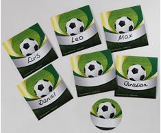 15 Aufkleber mit dem Motiv Fußball Fussbal incl. 15 Partytüten / Geschenktüten (15 Aufkleber + 15 Tüten)