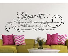 Grandora® W942 Wandtattoo Zitat Zuhause ist wo die Liebe wohnt... weiß (BxH) 120 x 42 cm