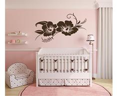 Wandtattoo / Wandaufkleber - Hibiskusblüte - Hibiskus - 80cm x 66cm braun E924