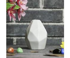 LZCR Blumenvasen für Wohnkultur Hochzeitsdekoration Keramik Glasvase Nordic White Black Rhombus Topfpflanzen Kleine Vase Porzellan-Weiß