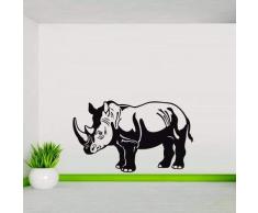 Afrikanisches Tier Vinyl Wandaufkleber Nashorn Tier Afrika Horn Asien Wandbild Aufkleber Schwarzes Nashorn Schlafzimmer Wohnkultur 55Cm X 88Cm