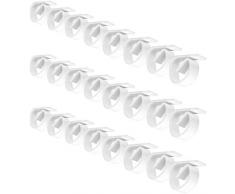com-four® 24x Tischtuchklammern aus bruchfestem Kunststoff in weiß, Tischdeckenbeschwerer, Tischdeckenhalter Made in Germany (24 Stück)