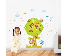 WALPLUS Tier Affe Baum Kinderzimmer Wandsticker Aufkleber Papier Kunst Dekoration