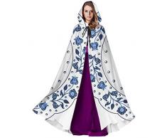 Black-Sky Chinesische Porzellanmalerei Stil Porzellanteller Frau Kapuzenmantel Damen Mantel Cape für Weihnachten Halloween Cosplay Kostüme