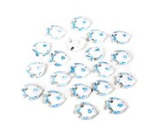 Logbuch-Verlag 20 Fische Streuen Streuteile Streudeko Dekostreu Streuartikel weiß hellblau blau maritime Deko Beach-Party Sommer Feier 2,5 cm Klebepunkt zum Aufkleben Tischdeko Give-away