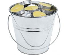 made2trade 50x Teelichter-Set in einem Kübel - Citronella Duft - Schützt vor Insekten