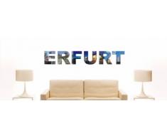 Wandtattoo farbige Wandschrift Städtename Erfurt mit Sehenswürdigkeiten 80 x 13 cm Länge