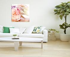 80x80cm - Rosenblüte Nahaufnahme Romantik - Bild auf Keilrahmen modern stilvoll - Bilder und Dekoration