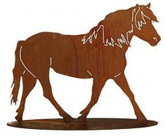 Tierfigur in Rostoptik - XL Metall Pferd/Mustang/Hengst/Pony - Höhe 100cm / Breite 130cm - Rost Dekoration/Metallfigur/Gartenfigur/Dekopferd/Pferdedeko/Metallpferd
