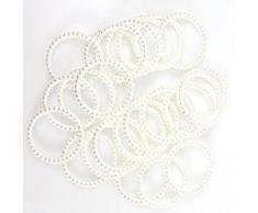 N/A 25 Serviettenringe Perlen Kunststoff D ca. 4cm, Farbe:weiß