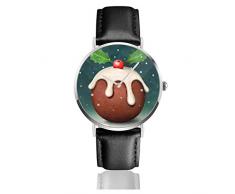 Weihnachtskarte Poster Pudding Casual Watch Lederarmbanduhren