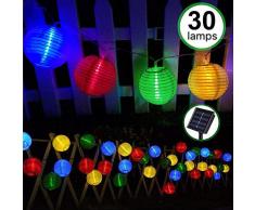 Solar Outdoor Lichterkette Bawoo 30er 6m Led Lampion Laterne Lichterkette Außen Warmweiß Solarbetrieben Wasserdicht Dekoration für Garten Terrasse Hof usw.