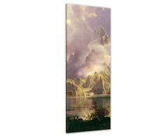 Keilrahmenbild Albert Bierstadt Rocky Mountain Landscape - 40x120cm hochkant - Alte Meister Berühmte Gemälde Leinwandbild Kunstdruck Bild auf Leinwand