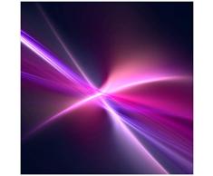 Wallario Glasbild Abstrakte Formen und Linien, schwarz lila pink weiß - 50 x 50 cm in Premium-Qualität: Brillante Farben, freischwebende Optik