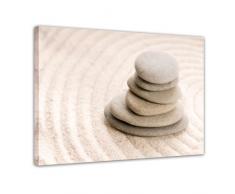 Wandbild - Zen Steine VIII - Bild auf Leinwand - 80x60 cm 1 teilig - Leinwandbilder - Bilder als Leinwanddruck - Geist & Seele - Asien - Wellness